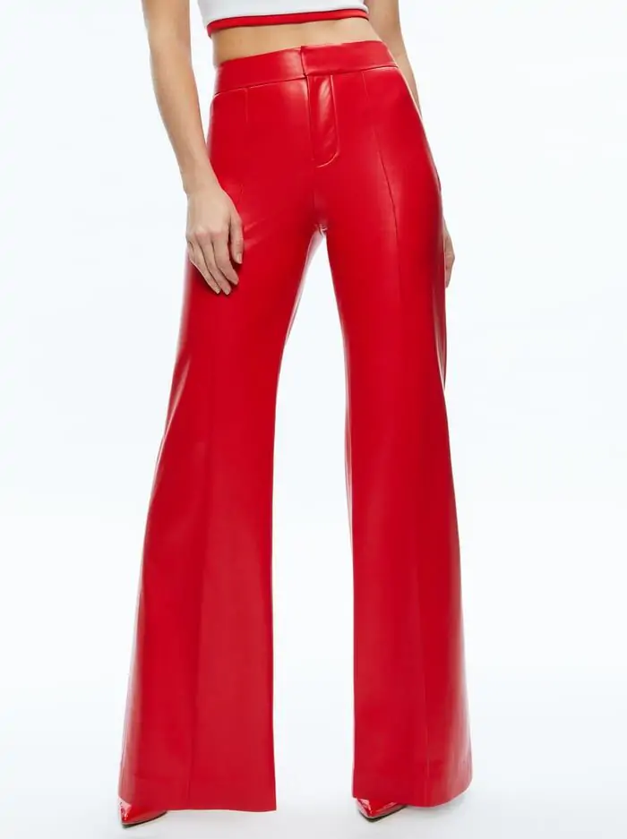 DYLAN HIGH WAISTED VEGAN LEATHER WIDE LEG PANT